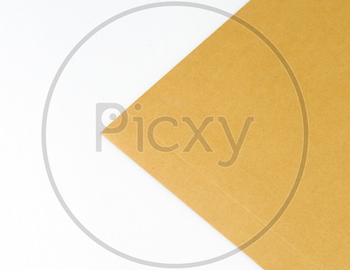Paper texture - brown paper sheet,isolated on white