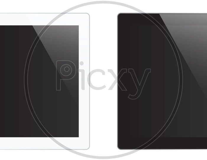 Tablet PC Or Tab Gadgets On an Isolated White Background