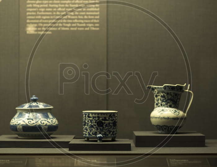 Antique Vases  In Display At  Taipei's National Palace Museum