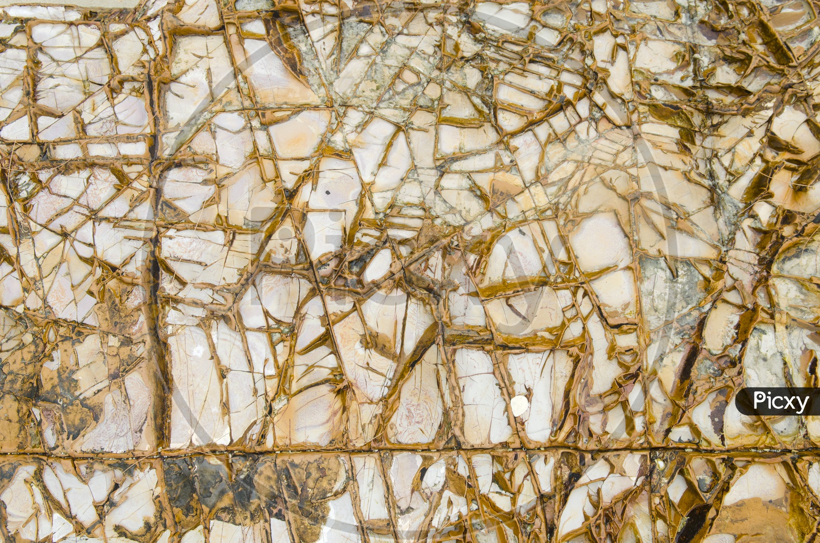 Corrosion On Marble Stone Forming Patterns Closeup