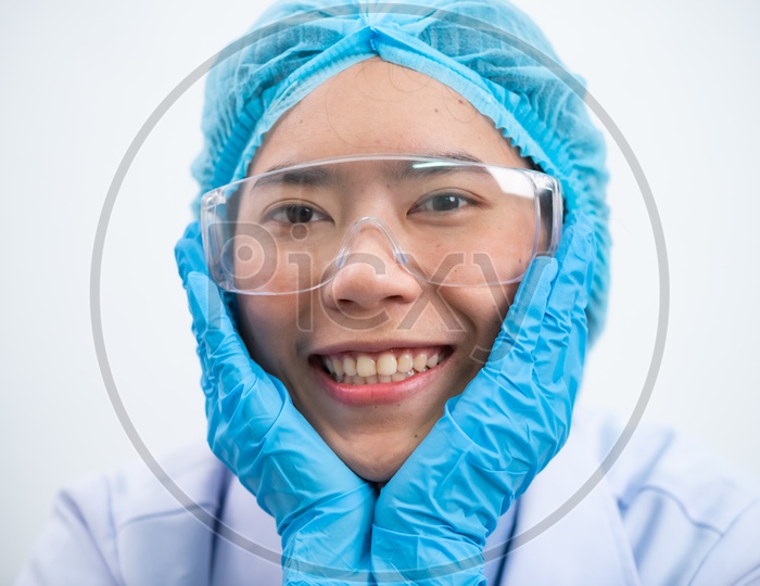 Happy Asian Young Female Scientist