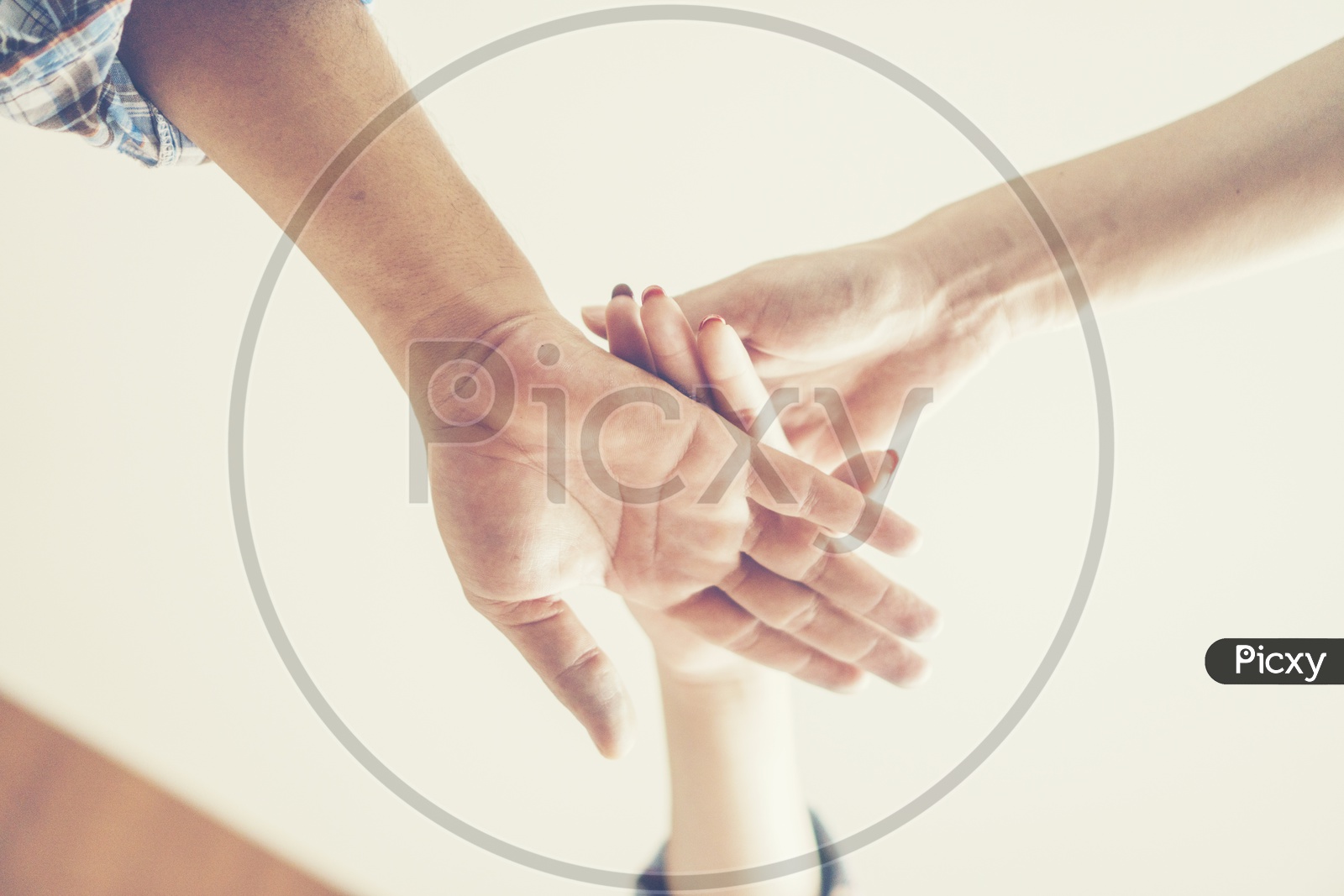 Teamwork Concept  With People Hand Assembled in a Corporate Meeting