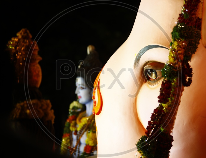 Lord Ganesh idol Closeup With Eye