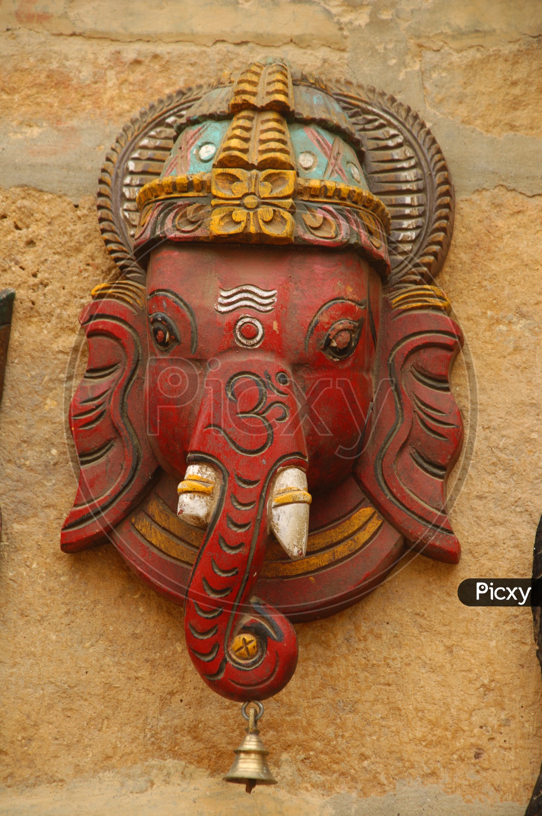 Lord Ganesh Totempole Being Hanging to a Wall