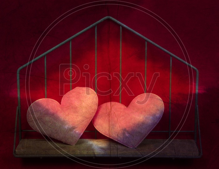 Artistic Templates For Valntine's Day Or Lovers Day With  red Love heart  On