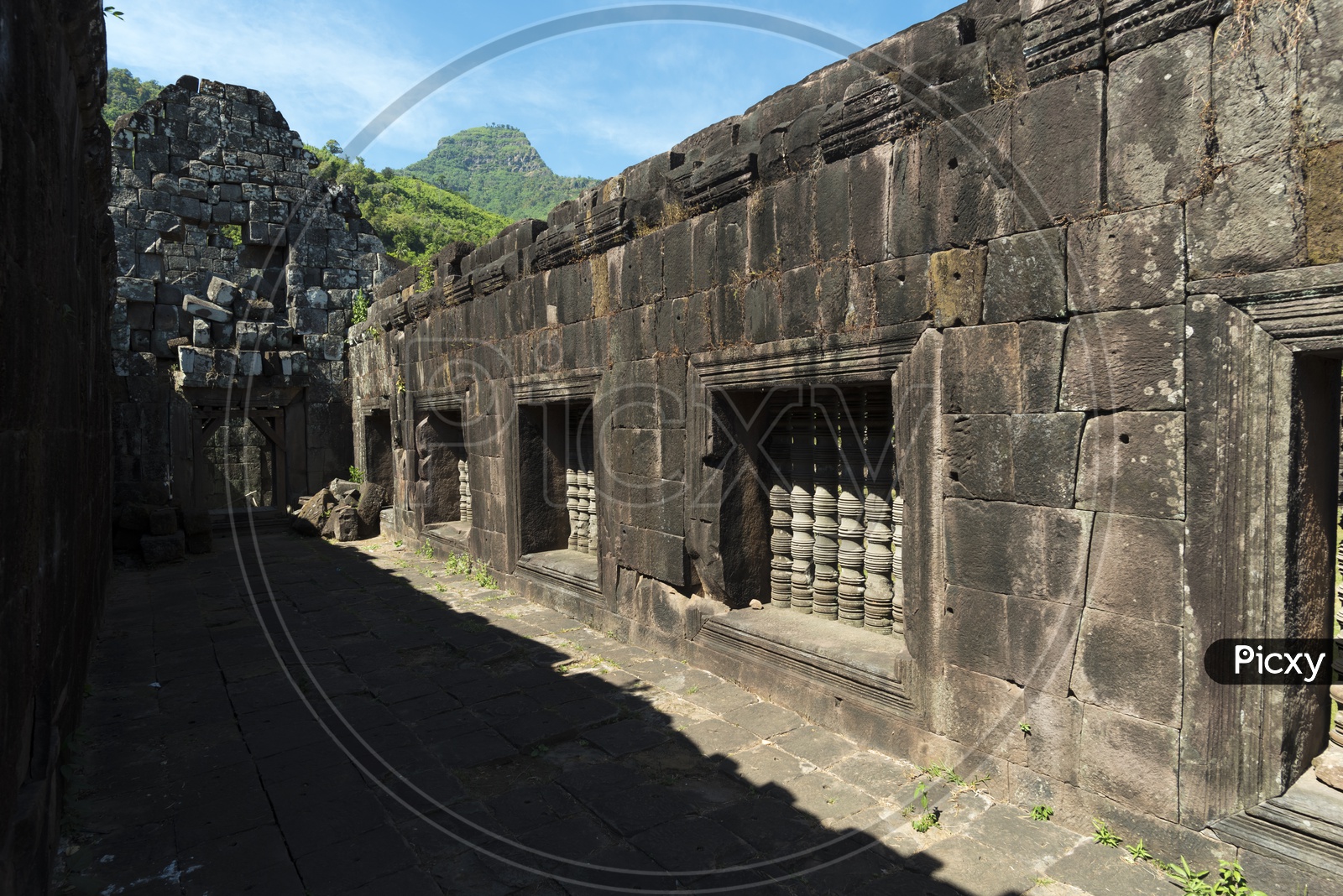 Inside Ancient Wat Phu Khmer Temple Architecture