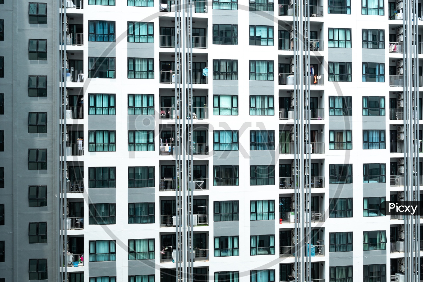 Facade of Hong Kong modern skyscrapers