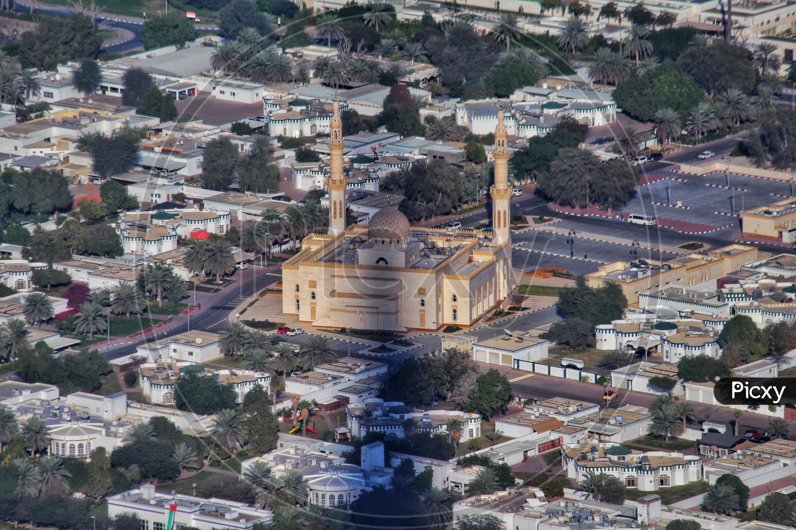 Ariel view of Dubai mosque