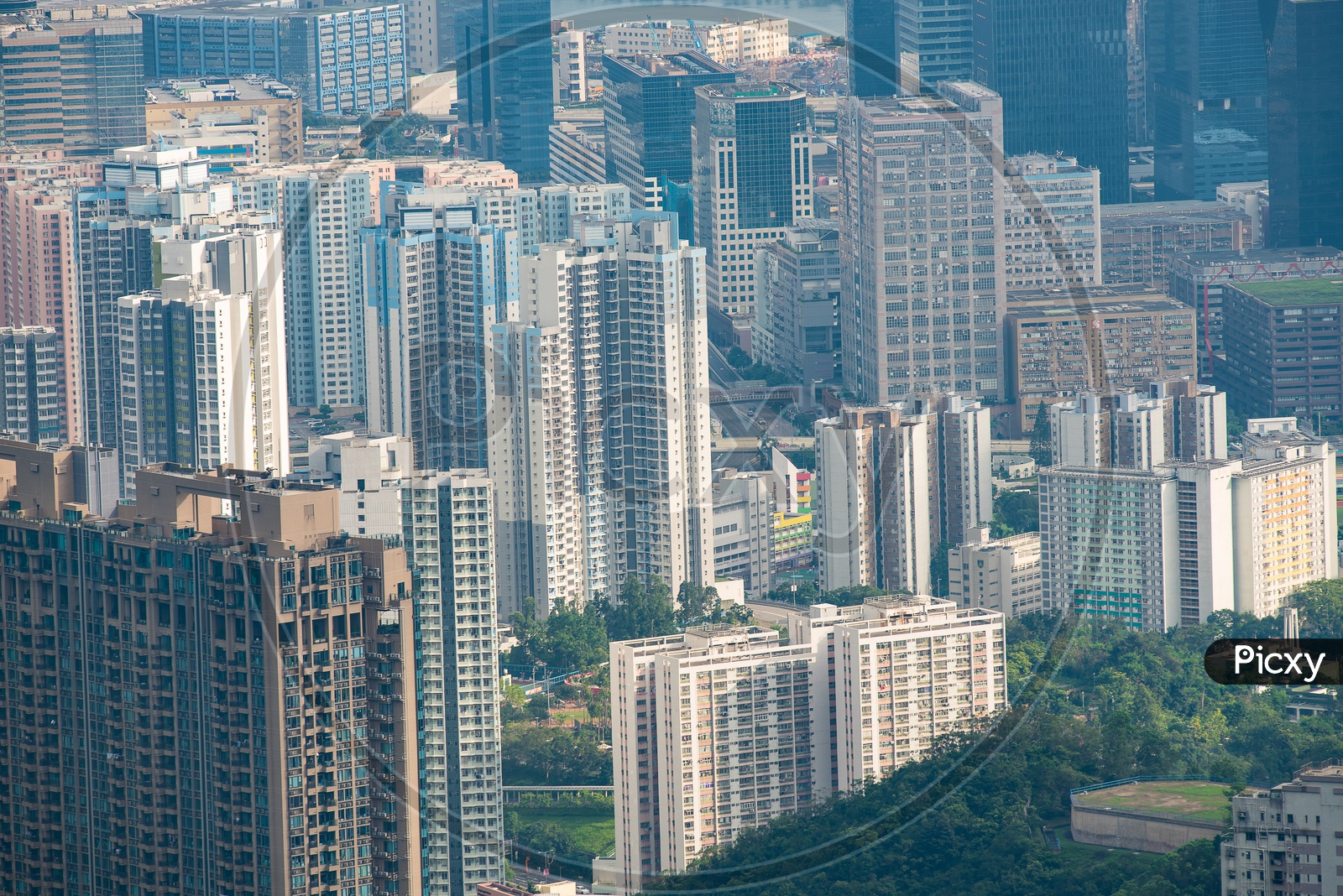 Group of  Skyscrapers in Hong Kong