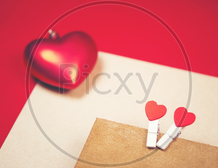 Beautiful valentines love card with red hearts on  background