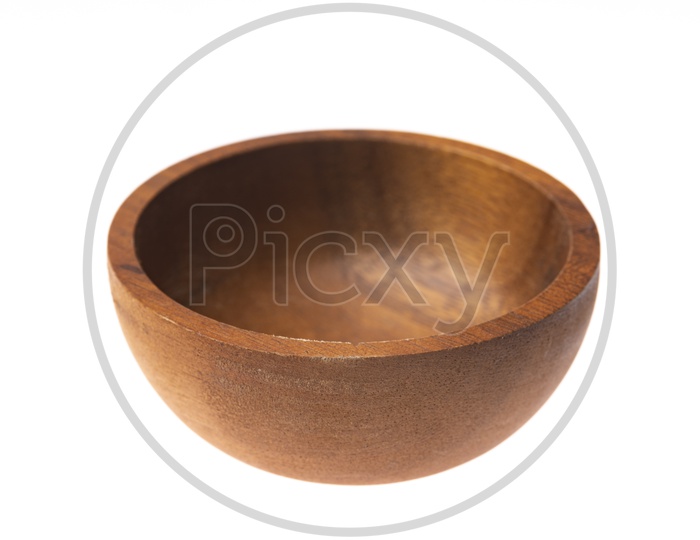 Wooden cup isolated on white background
