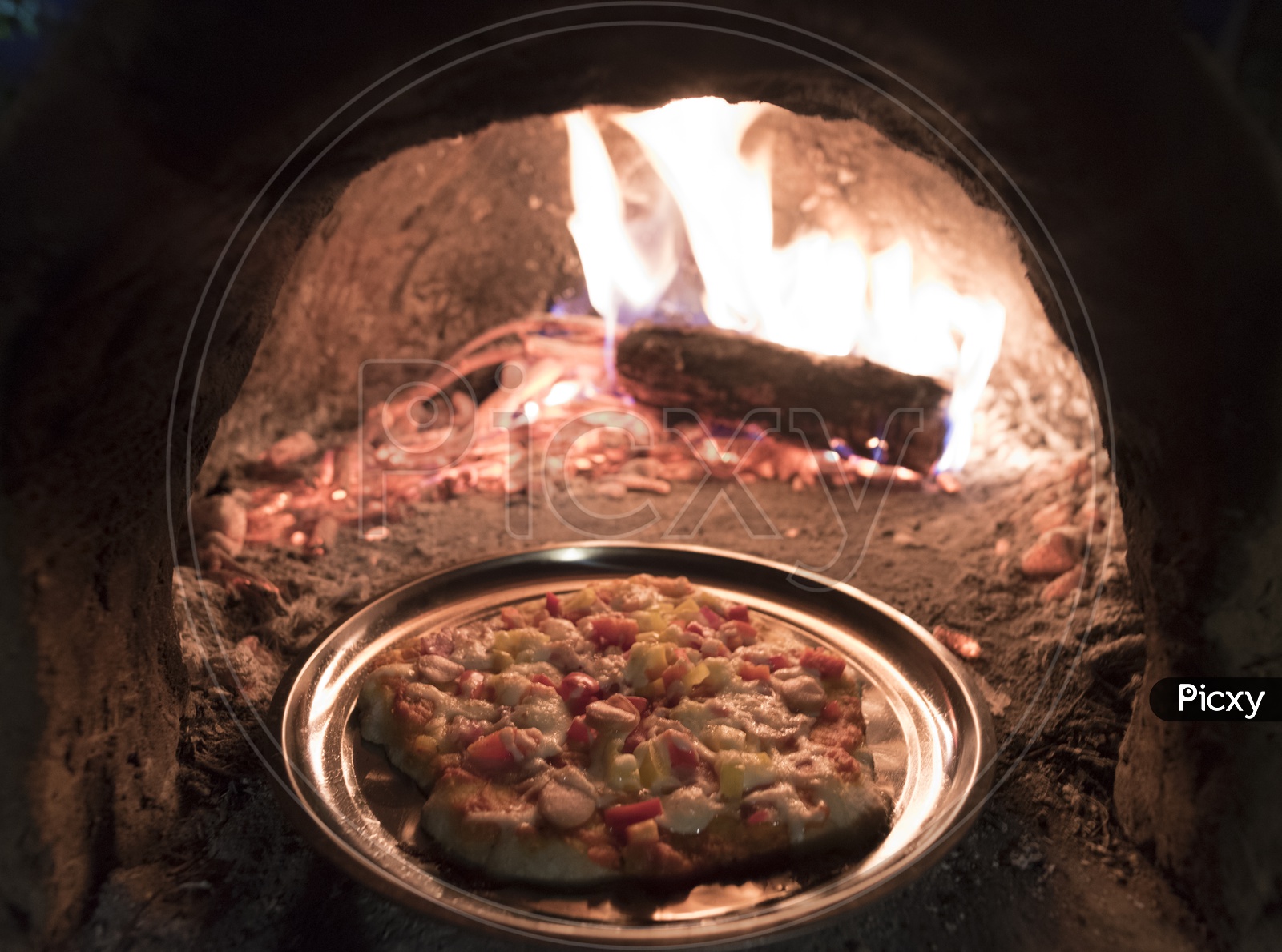 homemade pizza In a Country Oven