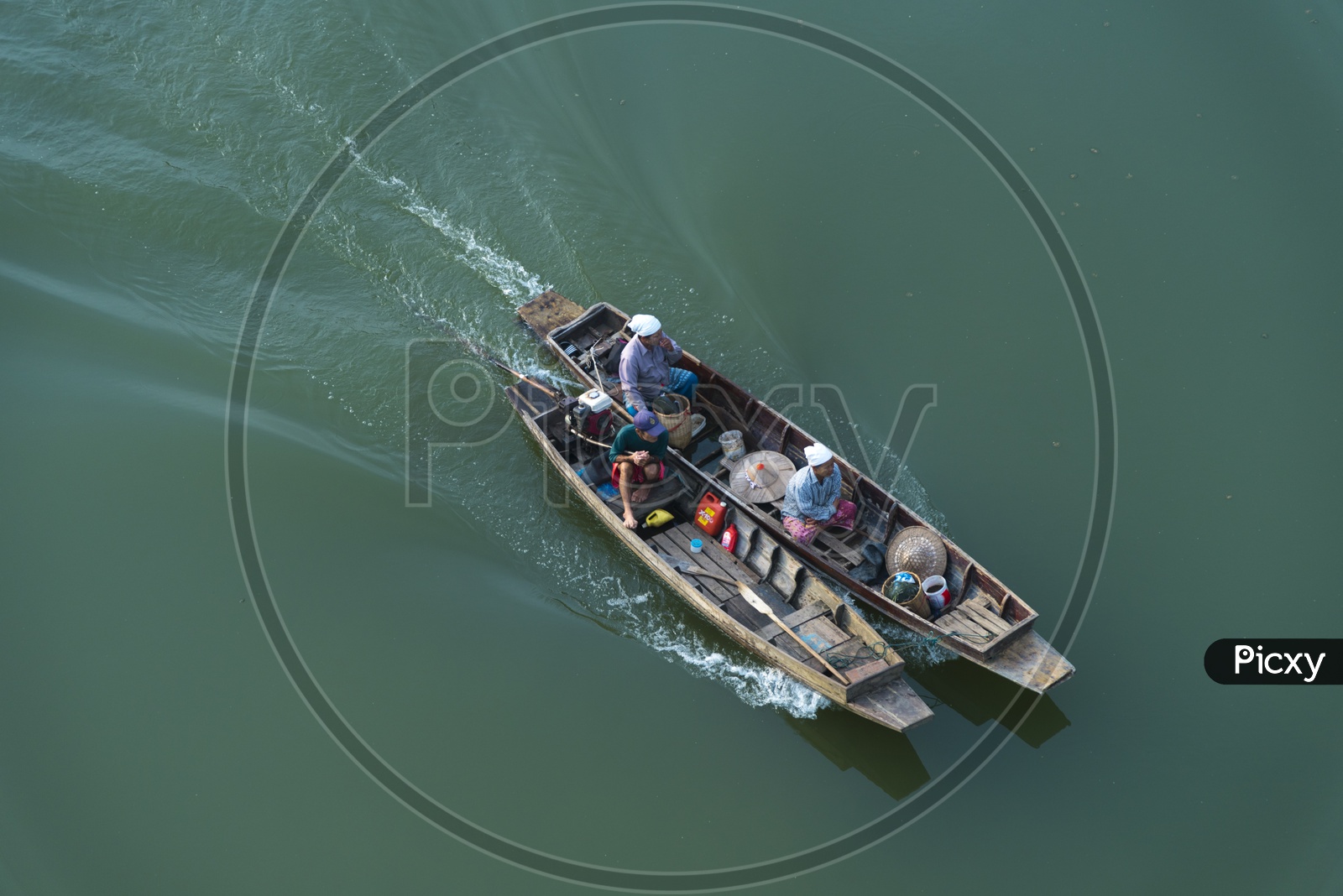 Thailand Fishermen sailing a boat