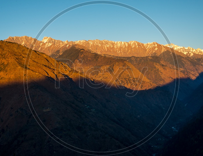 Sunset Over Himalayas With Mountains View