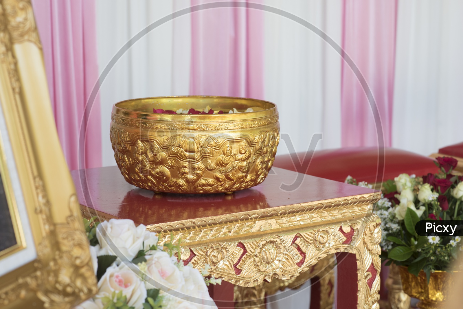 Golden Vessels At Thai Wedding