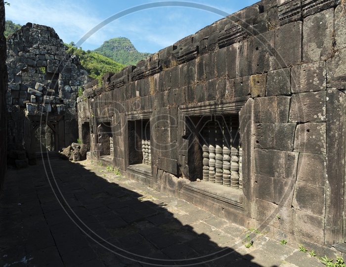 Inside Ancient Wat Phu Khmer Temple Architecture