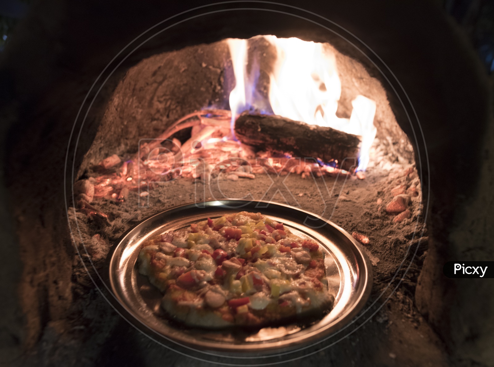 homemade pizza In a Country Oven