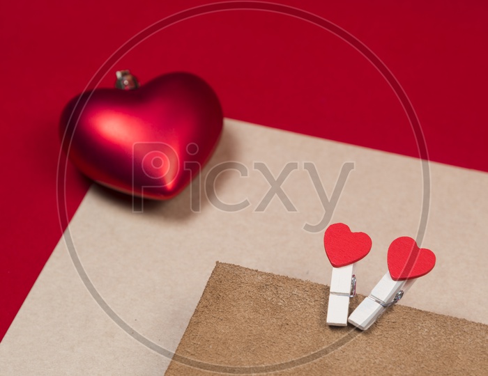 Valentine gift card With Red Hearts