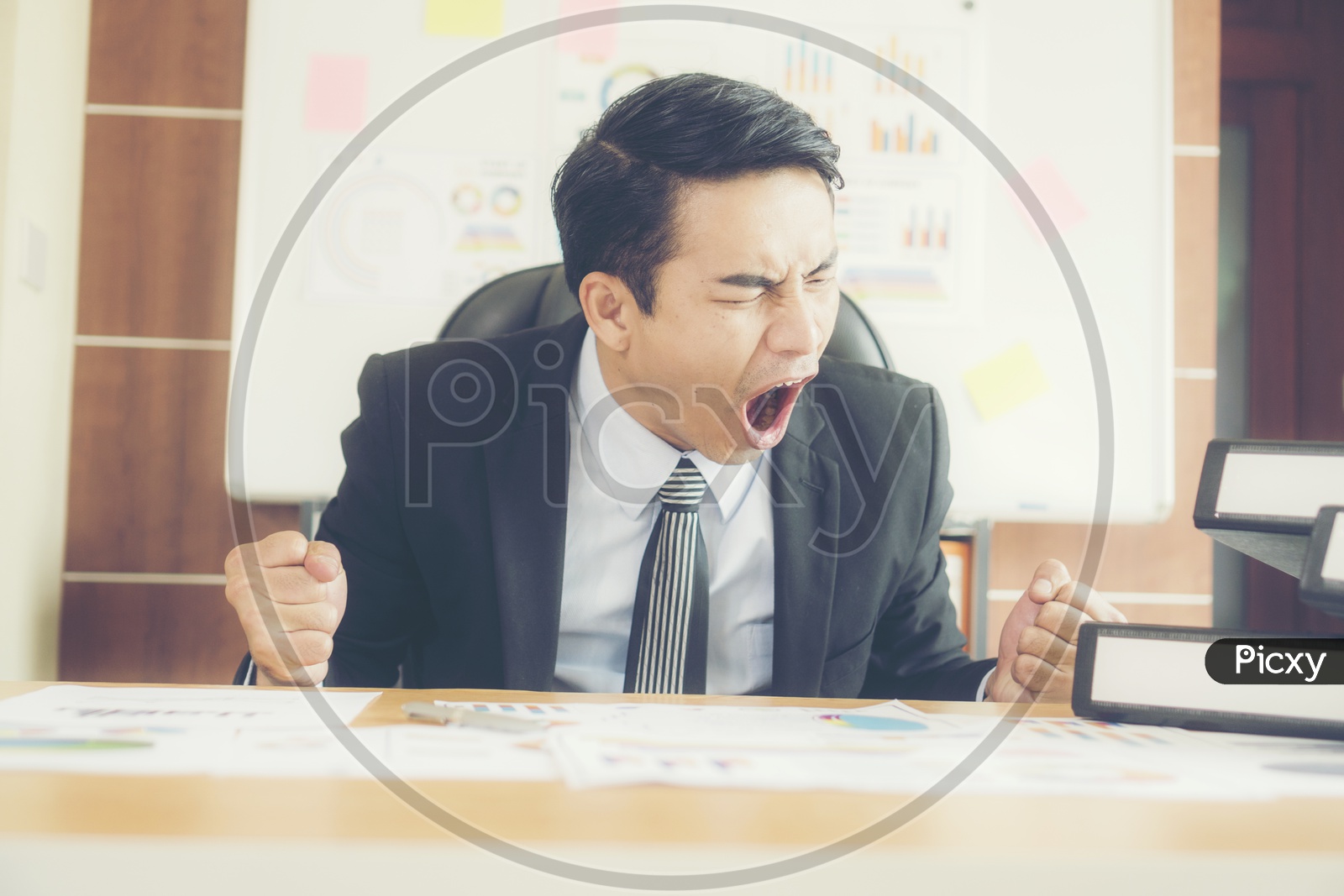 Stressed or Frustrated Business man or Employee At Office Work Scape