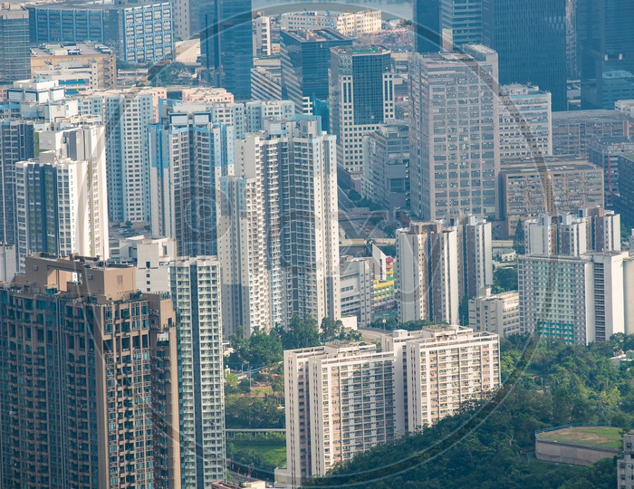 Group of  Skyscrapers in Hong Kong