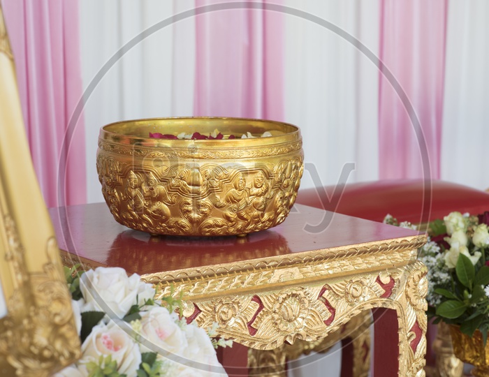 Golden Vessels At Thai Wedding
