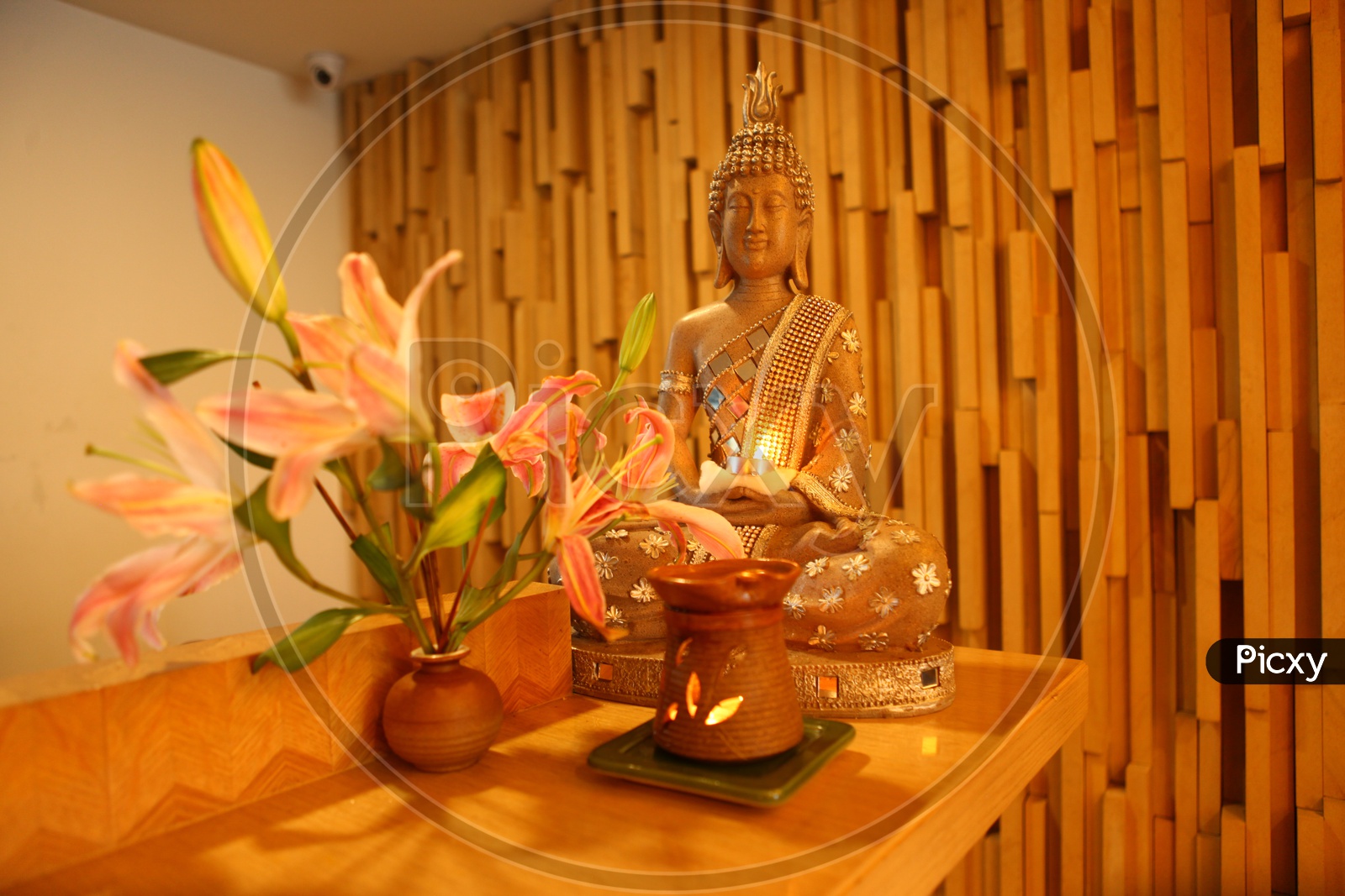 Buddha Statue with Oil lamp