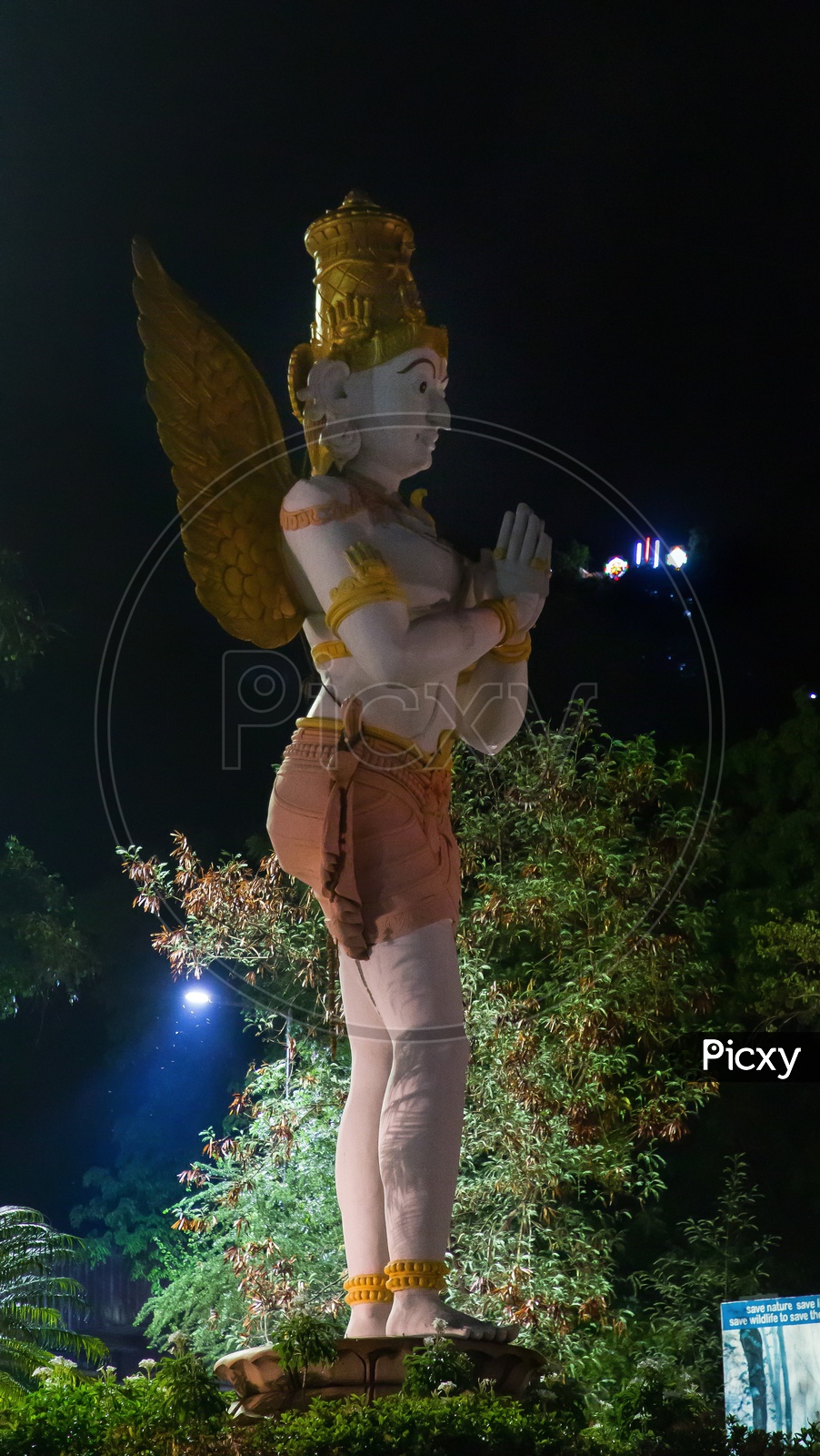 Garuda statue offering namaskar to lord venkateswara