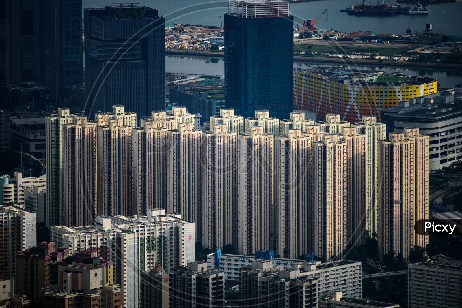 Layers of  Skyscrapers in Hong Kong