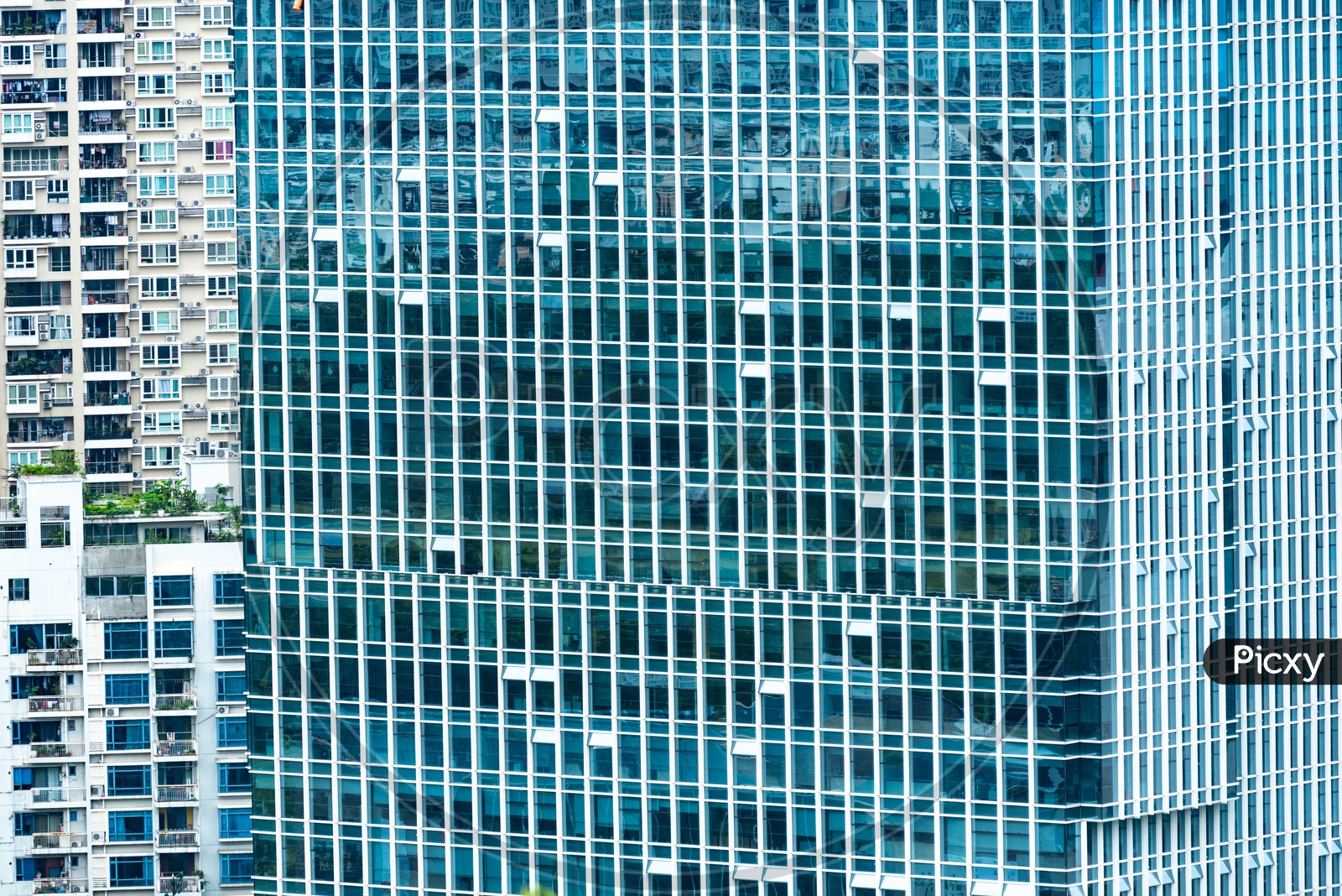 background of building windows skyline