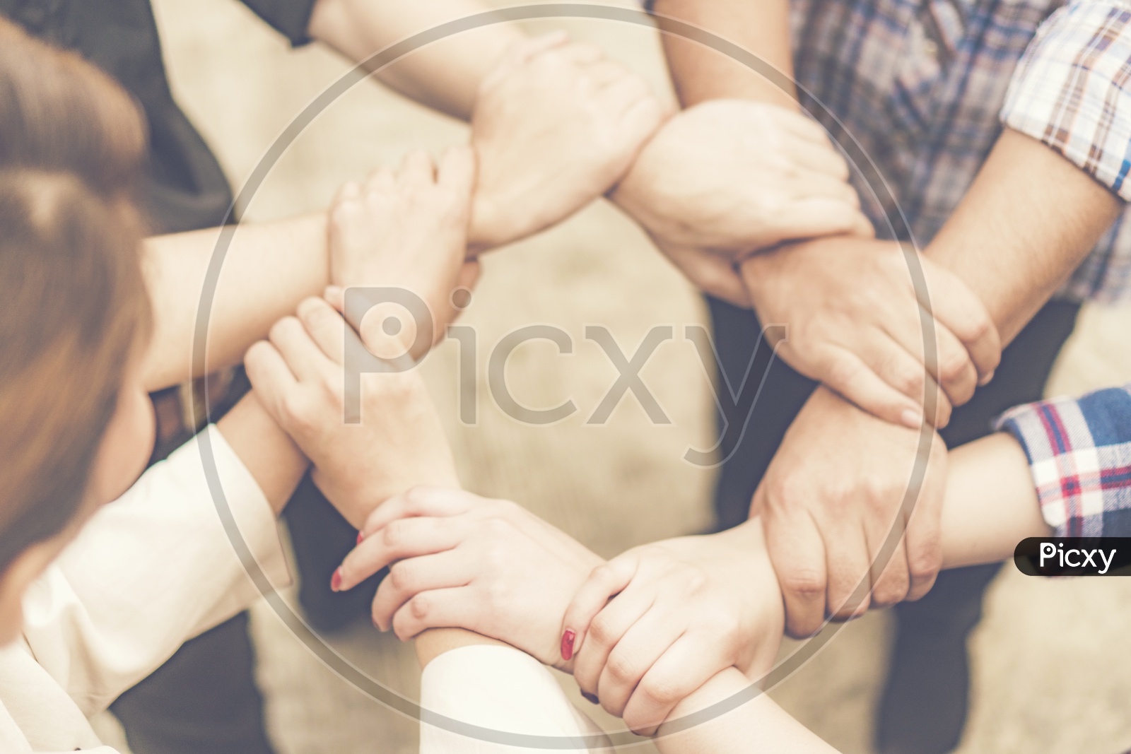 People Uniting hands for cooperation