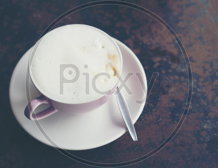 Coffee Latte Art in Coffee Shop Cafe