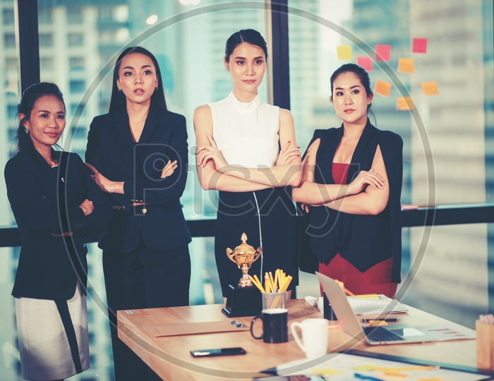 Successful Asian Female Entrepreneurs in Office