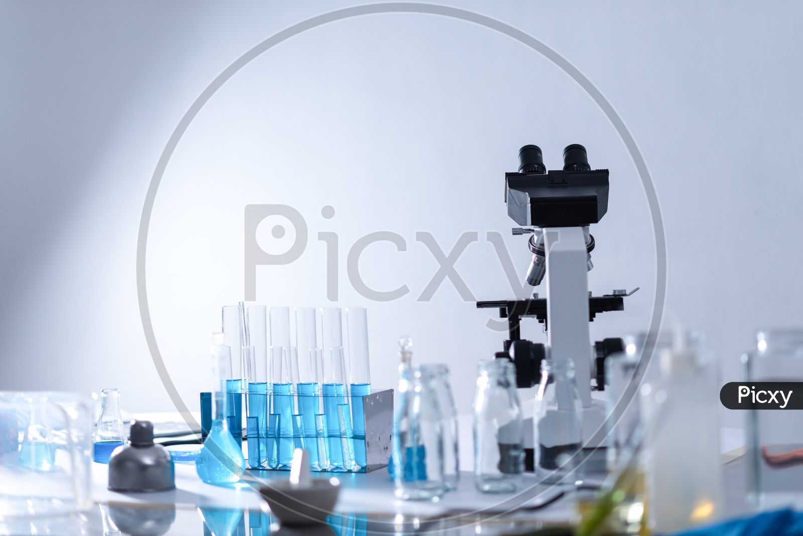 Chemical Solutions in Test Tube, Laboratory Equipment