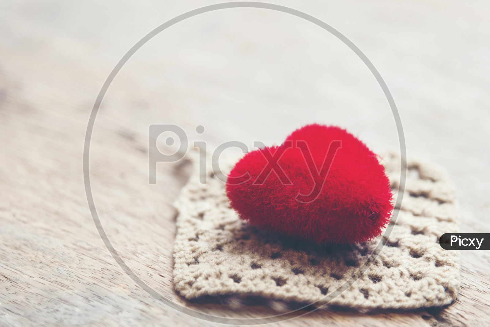 Love Heart On a Wooden Table Background With Vintage Filter For Valentines Day  Love Concept