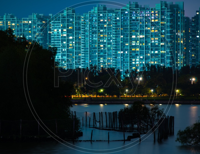 Shenzhen Talent Park skyline during night in china