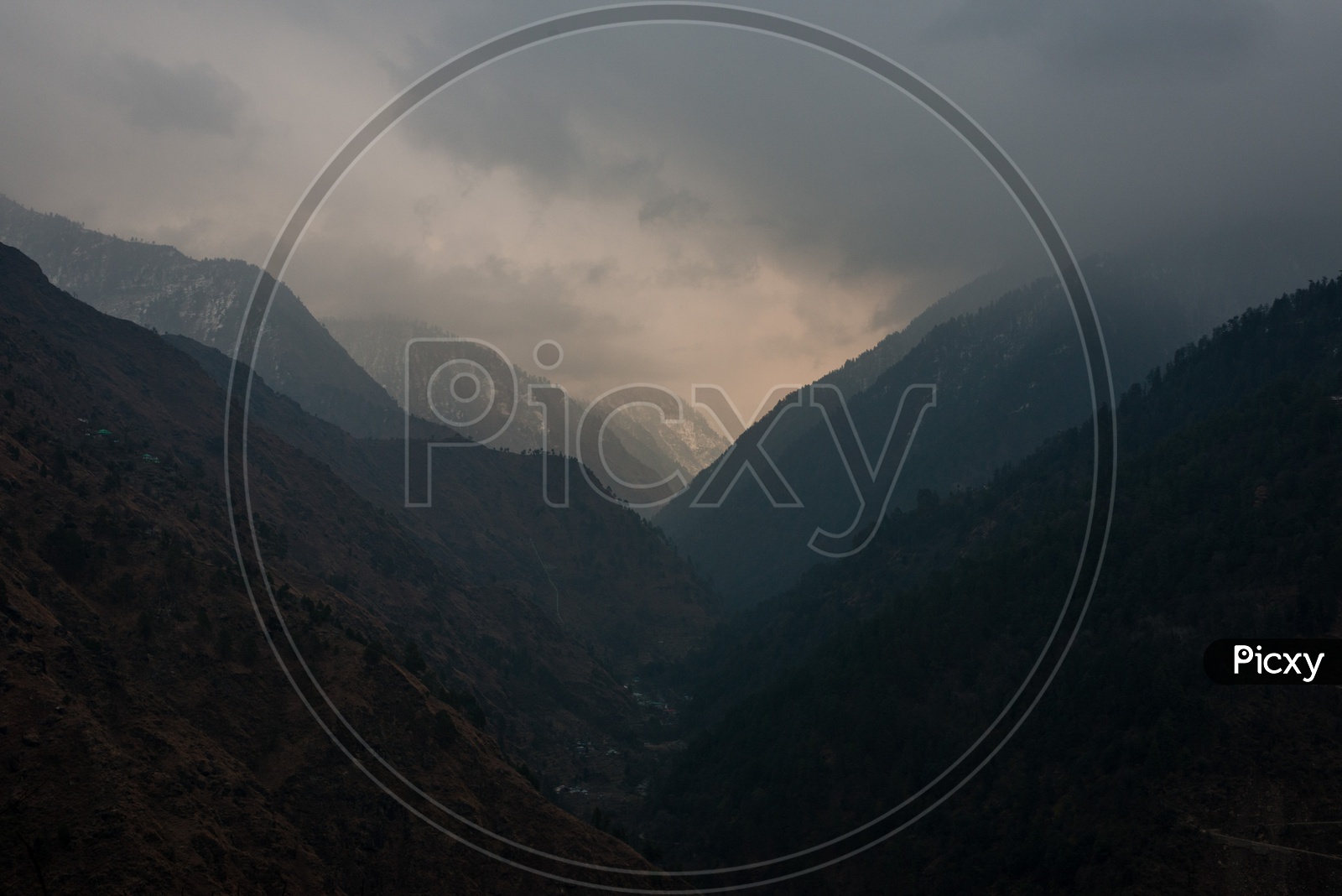 Dark Clouds over Himalayan Mountains