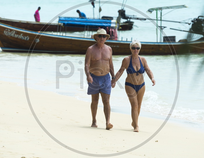 Tourist Couple Chilling in Phuket Beach