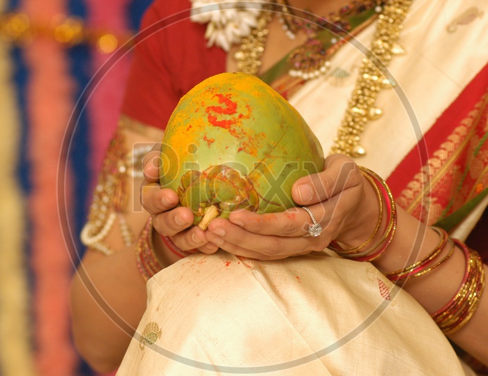 Indian Bride with Coconut
