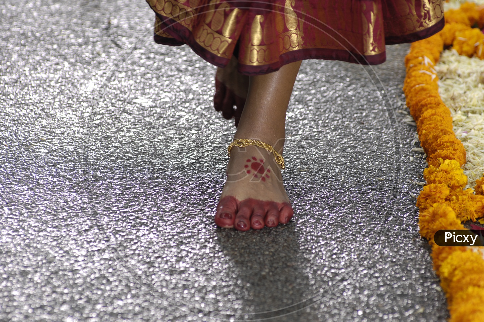 Indian Bride with Mehendi and Anklets