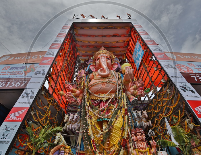 Wide Angle View Of Khairatabad Ganesh Idol