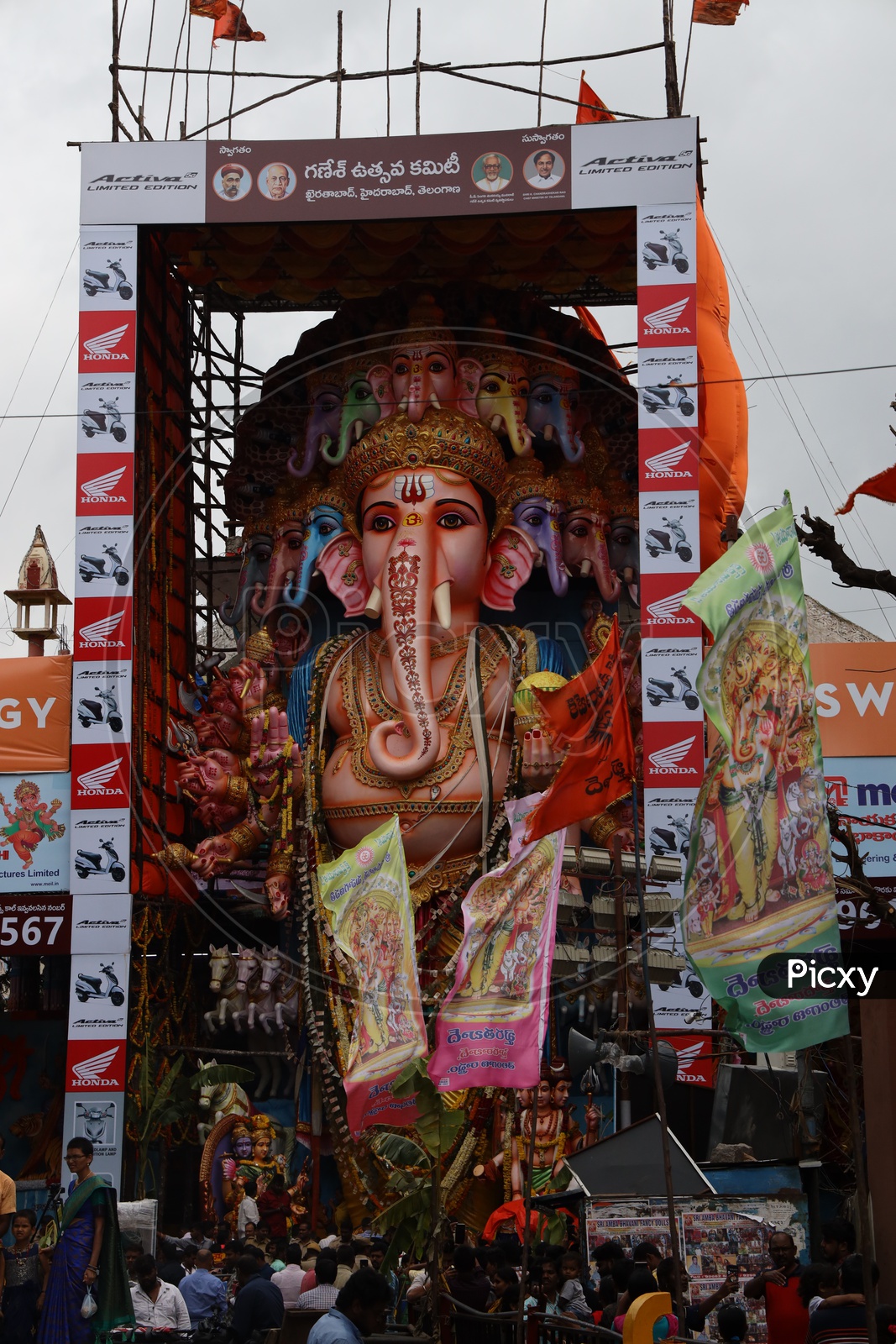 Wide Angle View Of Khairathabad Ganesh  Statue For Ganesh Chathurdhi Festival 2019