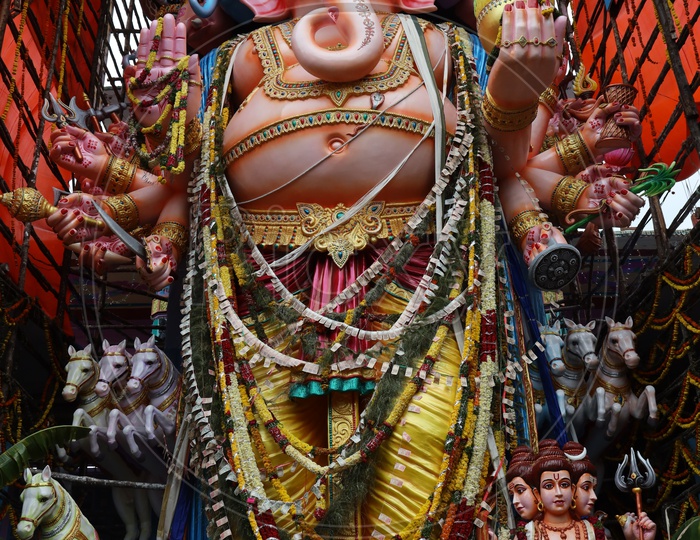Sri Dwadashaditya Maha Ganapathi Idol In Khairatabad For Ganesh Chathurdhi Festival 2019
