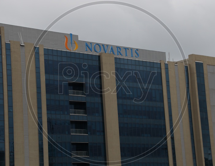 Novartis Name on Office Building Facade