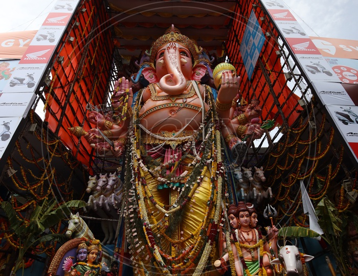 Devotees at Khairatabad Ganesh Idol