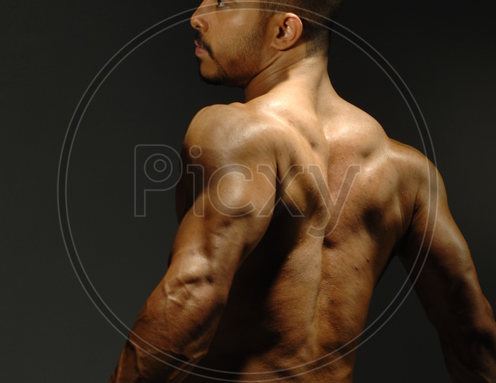 Indian Bodybuilder posing back muscles