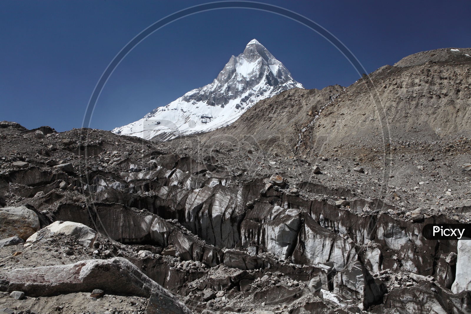 Image Of Gaumukh The Snout Of River Ganga At Gangotri Glacier In The Background Shivling Peak Eh6563 Picxy