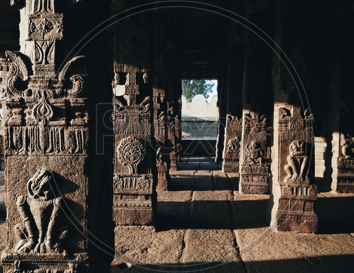 Pillars of Veerabharda Temple
