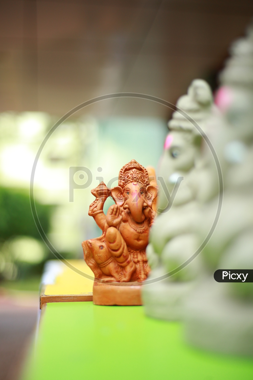 Ganesh Idols Closeup In a Vendor Stall