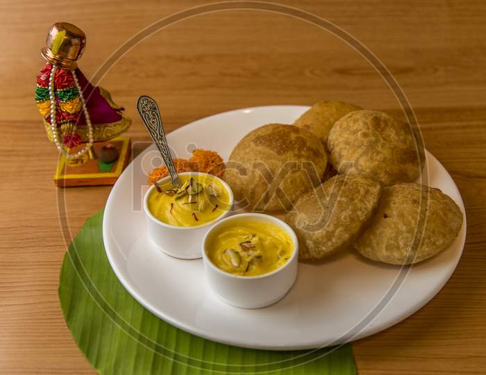 Traditional Food For Marati New Year  Gudipadwa, Aam Panna On an Wooden Background