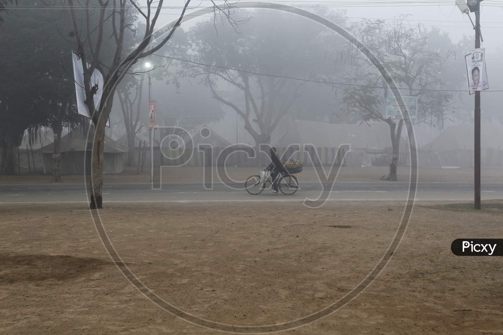 Devotees Foggy Winter Mornings  in Prayagraj , Allahabad